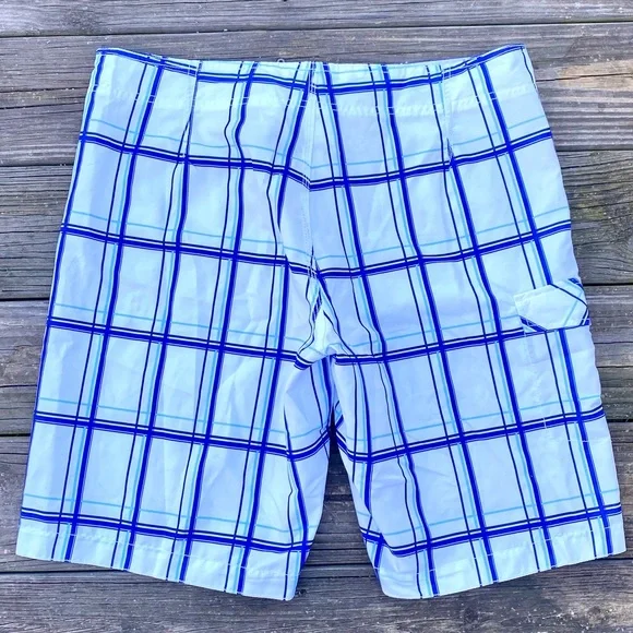 Old Navy Men’s board shorts swim trunks white and blue sz large - Picture 7 of 8